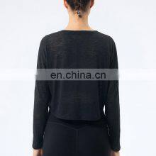 Ready to Ship Women Long Sleeve Tees Sportswear Workout Gym Clothing Fitness Yoga Shirts & Tops for Adults thumbnail-4