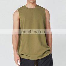 Running Bodybuilding Wear Wholesale Workout Singlet 100% Cotton Fitness Vest Custom Blank Tops Sleeveless Tank Top For Men thumbnail-4