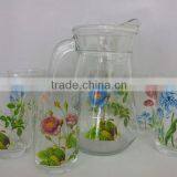 drinking water glass set 7pcs,water pitcher