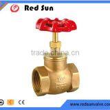 HR4020 Factory Manufacture Forged Brass Water Red Steel Handle Stop Valve