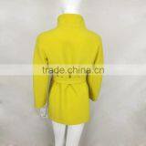 Wool Overcoat Autumn Winter Women Medium Long Wool O Neck Long Sleeve Wool Coat Plus Size thumbnail-4