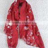 Winter Spring Fashion Long Cotton Flower Machine Embroidery Scarf thumbnail-4