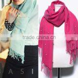 Wholesale New Tassel Wool Acrylic Pearl Fashion Ladies Shawls and Scarves Pashmina thumbnail-1