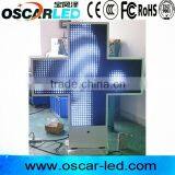 P16 Singl Blue Led Cross Sign
