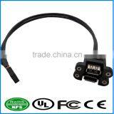 Panel Mount Dual USB2.0 Extension Adapter Cable Mounting With Ears Screw Lock thumbnail-1