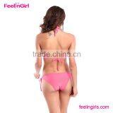 2016 Cute Girl Dot Print High Wait Bow Bikini Bathing Suit thumbnail-2