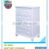 Chinese Classic European Style White Solid Wood Bedside Table Drawer Chest Round#SP-ZB044 thumbnail-1