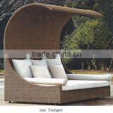 Modern PE Wicker Beach Sunbed thumbnail-3