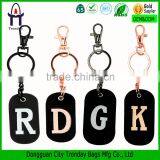 2016 new gift word genuine leather key chain metal car key chain