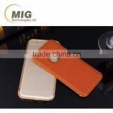 Aluminum Frame Litchi Pattern Soft PU Leather Cell Phone Case for Iphone 6 / 6s Case All Models