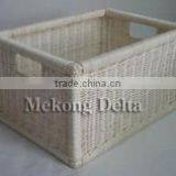 Woven 100% Rattan Storage Basket White Color thumbnail-1