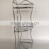 3-tier Shower Corner Storage Shelves for Towels, Soap, Shampoo, Lotion/ Chrome