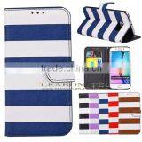Hot New Products for 2015, Fancy Color Strip Wallet Leather Case for Samsung Galaxy s6 Edge, thumbnail-1
