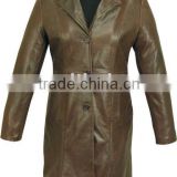 Ladies Long Leather Coat