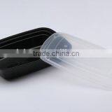 Whole Sale Black Disposable Plastic Food Container With Clear Lid FDA Approval