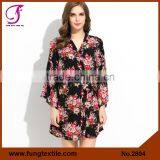 FUNG 2802 Women Floral Wholesale Cotton Robe thumbnail-3