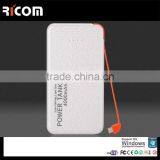 2016 New Design Built-in Mircro USB Cable Ultra Slim 4000mah Power Bank, Phone Power Bank