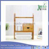 Mobile Rotating Design Desk Organizer Bamboo Office Desk Organizer Book Rack With Drawers thumbnail-2