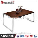 Square Steel Short Legs Office Used MFC Top Outdoor Tea/ Coffee Table (QS-10) thumbnail-1