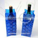 outdoor/ indoor PVC wine bottle/ beer/ champagne/ berverage cooler bag reusable gel chilling bag with handle