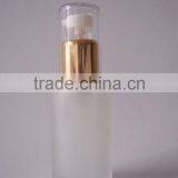 18mm neck gold cap and transparent cover cosmetic lotion bottle