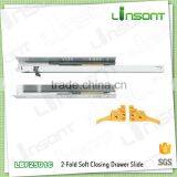 China Furniture 2-fold Undermount Soft Close Sliders Kitchen Accessories Drawer Slide