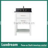 24''Three - Holes Faucet Bathroom Vanity Set With Granite Top - White