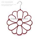 The HEAD Red Flower Flocked Scarf Hanger 12ps Hooks, thumbnail-1