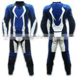 Motorbike Leather Suit(Black, Whit and Blue Combination) thumbnail-1
