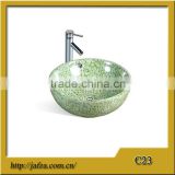 C23 Fashion good quality green basin table top wash basin for bathroom