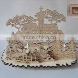 Customized Natural color Wooden Christmas Decoration Candle Holder home decorative gifts