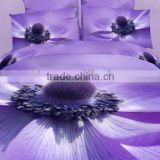 2014 3d hot selling big flower design bedding set, wholesale 4pcs 100%cotton reactive twill printed bedding