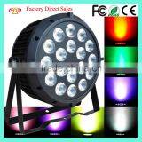 Three Years Warranty DMX Wash Par Can 6in1 RGBWAUV 18*18w LED Flat Par Light
