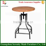 Modern furniture design wooden bar table with metal base