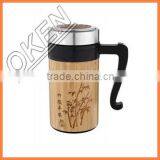 Oken Eco-Friendly Feature and Cups Bamboo Cup with Plastic Inners