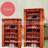 China Manufacture Portable Folding Kids Storage Storage Shelves Pink Color Shoe Rack thumbnail-5
