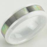 Customizable White Zirconia Ceramic Jewelry Couple Ring For Wedding thumbnail-2