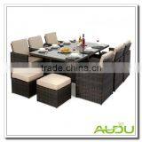 Audu BROWN RATTAN 4 Seat Rattan Cube Set With Footstools thumbnail-2