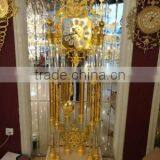 French-Empire-Style Gold Gilt Ormolu Ornate Floor Pendulum Clock, Decorative Grandfather Floor Bronze Dore Clock thumbnail-1