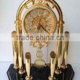 Cast Metal Clock With Marble Base, Deer Driving Cart Desk Clock/Mantle Clock thumbnail-4