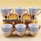 250ml Golden Printing Ceramic Mug With Handle thumbnail-2