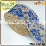 Royal Blue Chevron Burlap Ribbon for Wrapping thumbnail-1