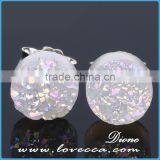 Druzy 925 Sterling Silver Earring, Gemstone Silver Jewellery Natural Turquoise Earring thumbnail-3