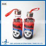 Printed Glass Water Bottle With Protective Sleeves and Ribbon thumbnail-1