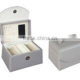 Faux Leather Travel Handled Jewelry Box Organizer Display Storage Case for Rings Earrings Necklace thumbnail-1