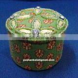 Green Color Zari Embroidery Box thumbnail-1