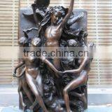 Large Bronze Nude Lady Relief for Wall Decor thumbnail-1