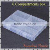 Clear Jewelry Box Organizer Adjustable Plastic Storage Box With 6 Compartments thumbnail-1