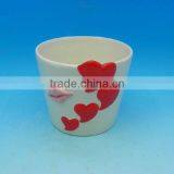 Heart Type Relief Ceramic Planters