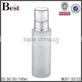 China Hot Products Cosmetic Lotion Frosted Glass Bottle 100ml Matte Silver Aluminum Pump Wholesale thumbnail-3